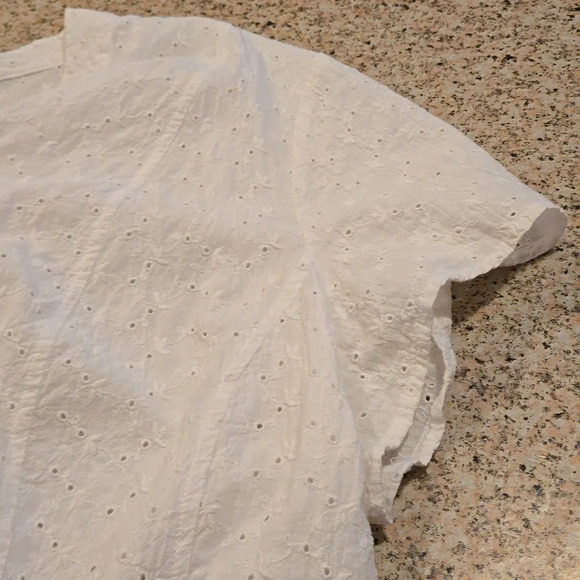 Apt. 9 Embroidered Eyelet Lace White Blouse Women Size 2X - Picture 7 of 14